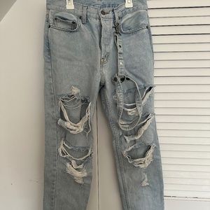 Carman Ripped Jeans with Attached Denim Chain (Size 28) OWO!